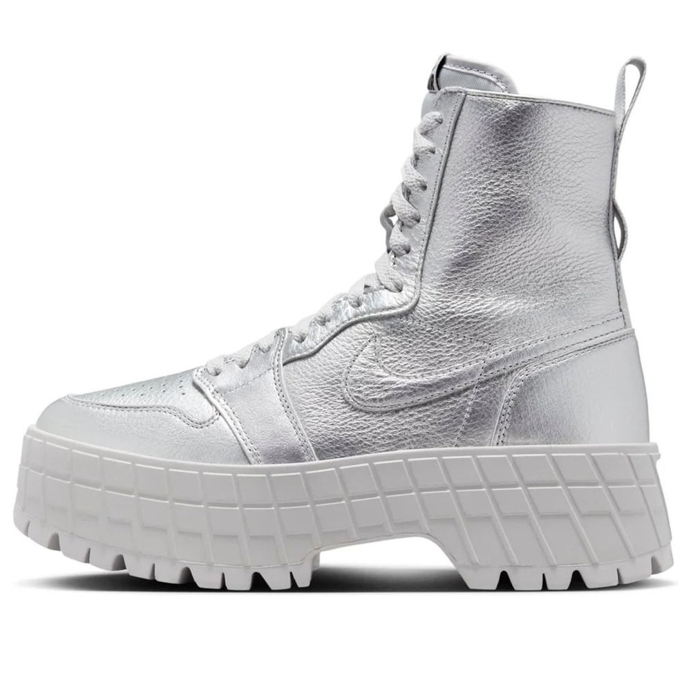 Nike Silver Air Jordan 1 Brooklyn Boots - Size 8